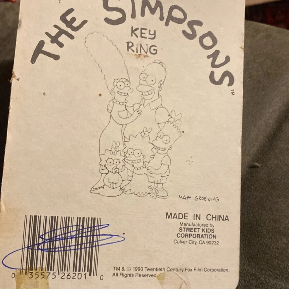 NEW VINTAGE BART SIMPSON Vintage1990 KEY ring